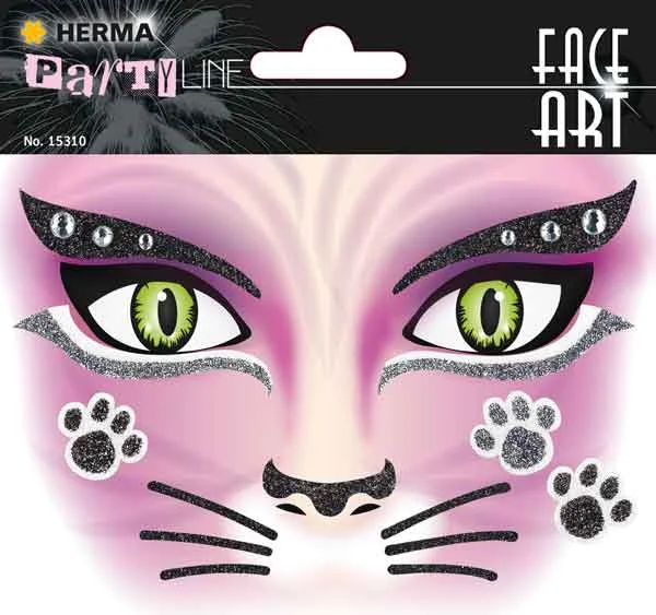 HERMA ETİKET FACE ART DECOR PEMBE KEDİ 15310