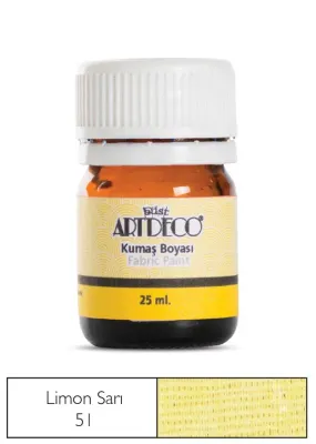 ARTDECO KUMAŞ BOYASI 25 ML LİMON SARISI Y-010A-51