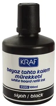KRAF BEYAZ TAHTA KALEM MÜREKKEBİ 100ml 450G SİYAH