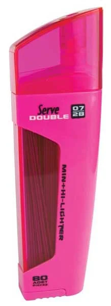 SERVE MİN + FOSFORLU KALEM DOUBLE 0.7 PEMBE 10 LU SV-FMP 07-10
