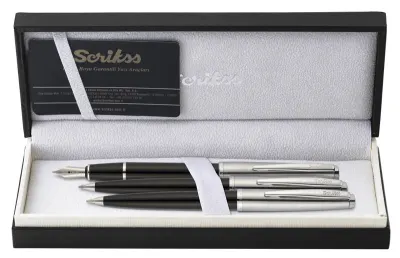 SCRIKSS DOLMA KALEM + TÜKENMEZ KALEM + VERSATİL KALEM SET 78 SİYAH