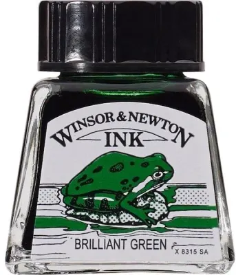 W&amp;N ÇİZİM MÜREKKEBİ DRAWING INK 14 ML BRILLIANT GREEN 046 WN-1005046