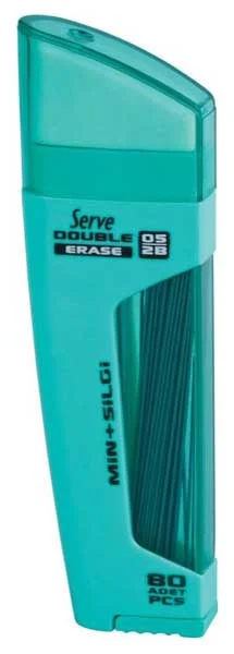 SERVE MİN DOUBLE 0.5 2B + SİLGİ NANE YEŞİLİ 10 LU KARTON SV-DSMNY05-T