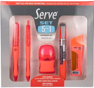 SERVE KIRTASİYE SETİ 0.7 PEMBE 5 Lİ SV-5IN1SET07FP