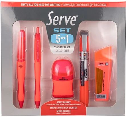 SERVE KIRTASİYE SETİ 0.7 PEMBE 5 Lİ SV-5IN1SET07FP