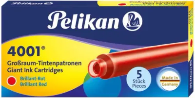 PELİKAN DOLMA KALEM  KARTUŞU UZUN KIRMIZI GTP5