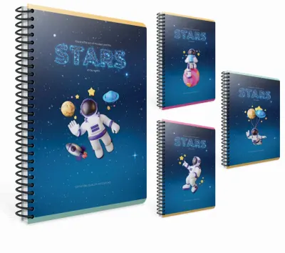 GIPTA DEFTER STARS A6 SPİRALLİ KARTON KAPAK 80 YP. ÇİZGİLİ 6189