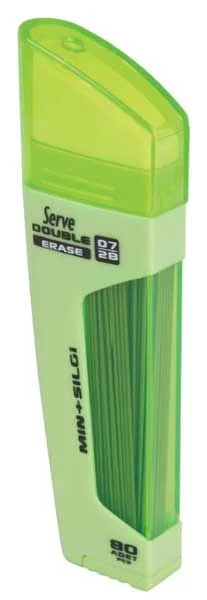 SERVE MİN DOUBLE 0.7 2B + SİLGİ ELMA YEŞİLİ 10 LU KARTON SV-DSMEY07-T