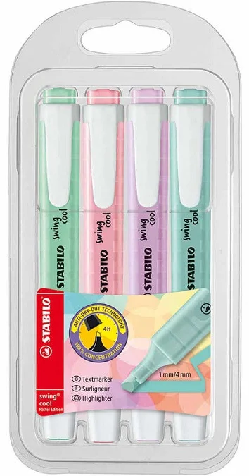 STABILO FOSFORLU KALEM SWING COOL PASTEL SET 4 LÜ 275/4-08