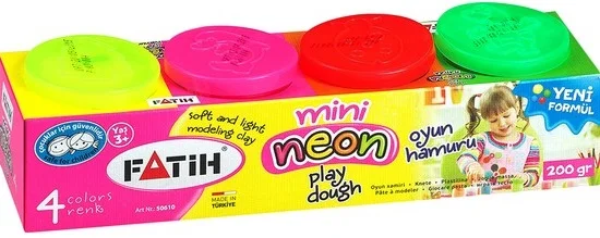 FATİH OYUN HAMURU MİNİ 4 RENK NEON FA50610OH4RN