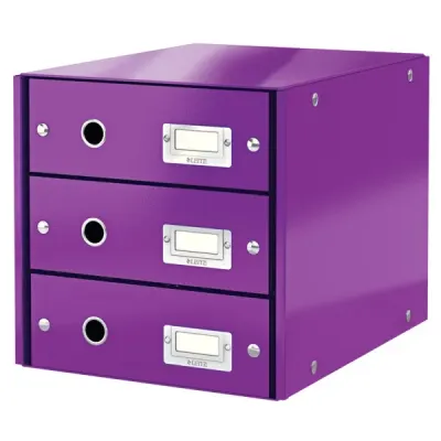 LEITZ EVRAK RAFI WOW C&amp;S 3 ÇEKMECE L-6048 MOR
