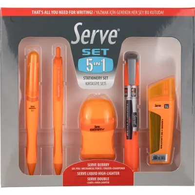 SERVE KIRTASİYE SETİ 0.7 TURUNCU 5 Lİ SV-5IN1SET07FT