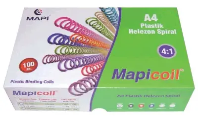 MAPİ SPİRAL PLASTİK HELEZON 4:1 18MM BEYAZ 100 ADET 48 LOP 2351800