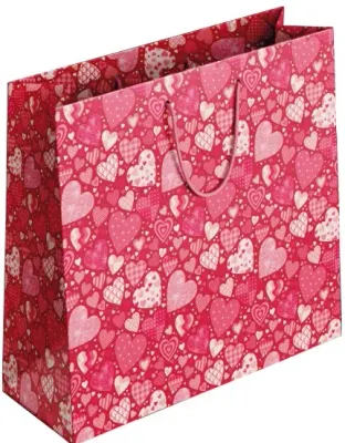 KESKİN KARTON ÇANTA K1 PEMBE KALPLER 170122-99