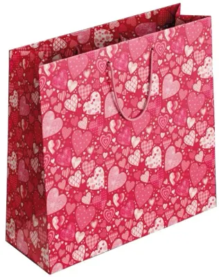 KESKİN KARTON ÇANTA K2 PEMBE KALPLER 170123-99