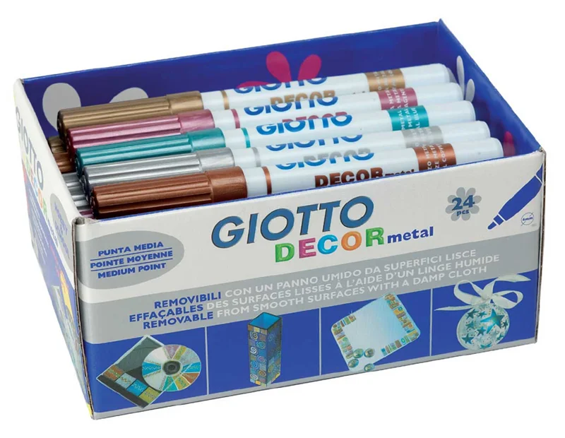 GIOTTO DECOR METALİK BOYA 24 LÜ OKUL PAKETİ 524500