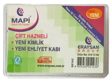 MAPİ ÇİFT HAZNELİ YENİ KİMLİK-EHLİYET K.ŞEFFAF 100'LÜ 9101265