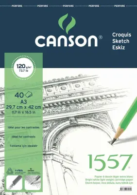 CANSON RESİM VE ÇİZİM BLOĞU 1557 A3 120 GR 40 YP FCNS12040A3US