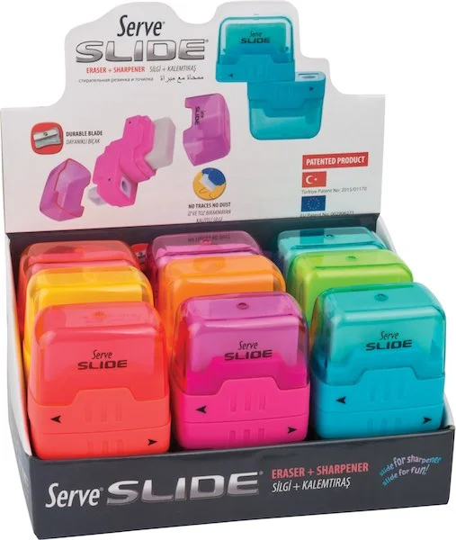 SERVE SİLGİLİ KALEMTIRAŞ SLIDE SET 9 LU SV-SLIDE9KTKR