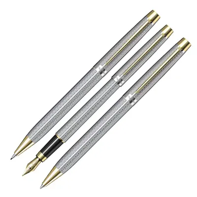 SCRIKSS DOLMA KALEM + TÜKENMEZ KALEM + VERSATİL KALEM SET 722W GOLD KROM