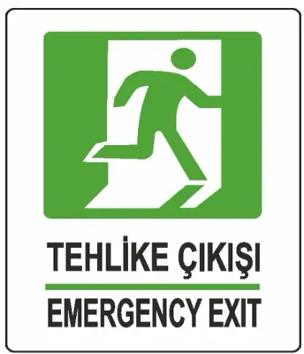 EKSTRAFİX UYARI LEVHASI 204 YUL-411 25x35 CM TEHLİKE ÇIKIŞI