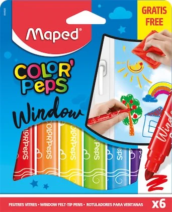 MAPED KEÇELİ KALEM COLOR'PEPS CAM BOYASI 6 LI 844820