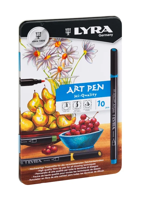 LYRA ÇİZİM KALEMİ HI QUALITY ART PEN 10 LU METAL KUTU L6751100