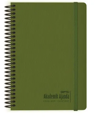 GIPTA AJANDA AKADEMİK HAFTALIK 17x24 TERMO DERİ KAPAK SPİRALLİ LASTİKLİ 460-MVK