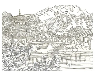 ARTDECO TUVAL DESENLİ 40x50 CM TABİAT JAPON BAHÇESİ Y-100-P40.12