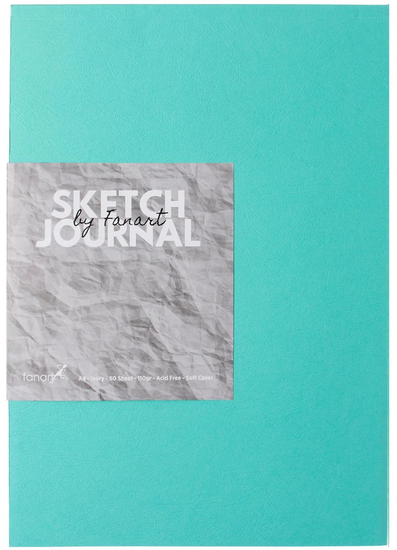 FANART ACADEMY ÇİZİM BLOĞU SKETCH JOURNAL A4 110 GR 60 YP TURKUAZ F-8662.A4
