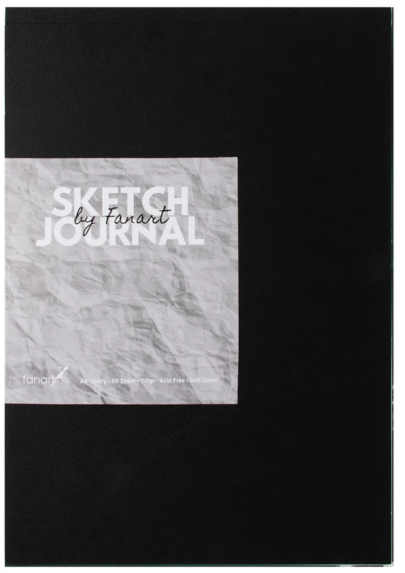 FANART ACADEMY ÇİZİM BLOĞU SKETCH JOURNAL A4 110 GR 60 YP SİYAH F-8664.A4