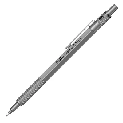 SCRIKSS OFFICE VERSATİL KALEM GRAPH-X METAL ŞEFFAF AMBALAJ 0.5 KURŞUN GRİ