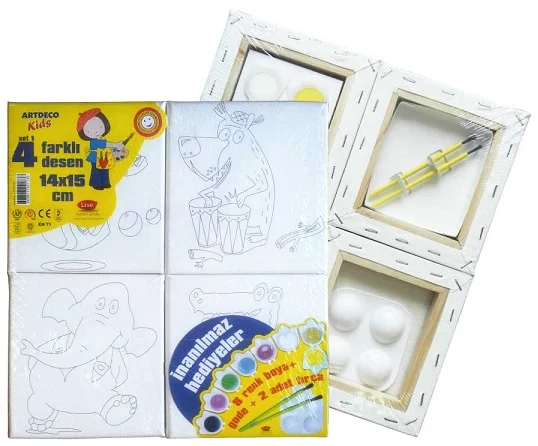 ARTDECO TUVAL BOYAMA SETİ KIDS DESENLİ 14x15 CM DESEN:2 4 LÜ Y-DSTB-1415-02