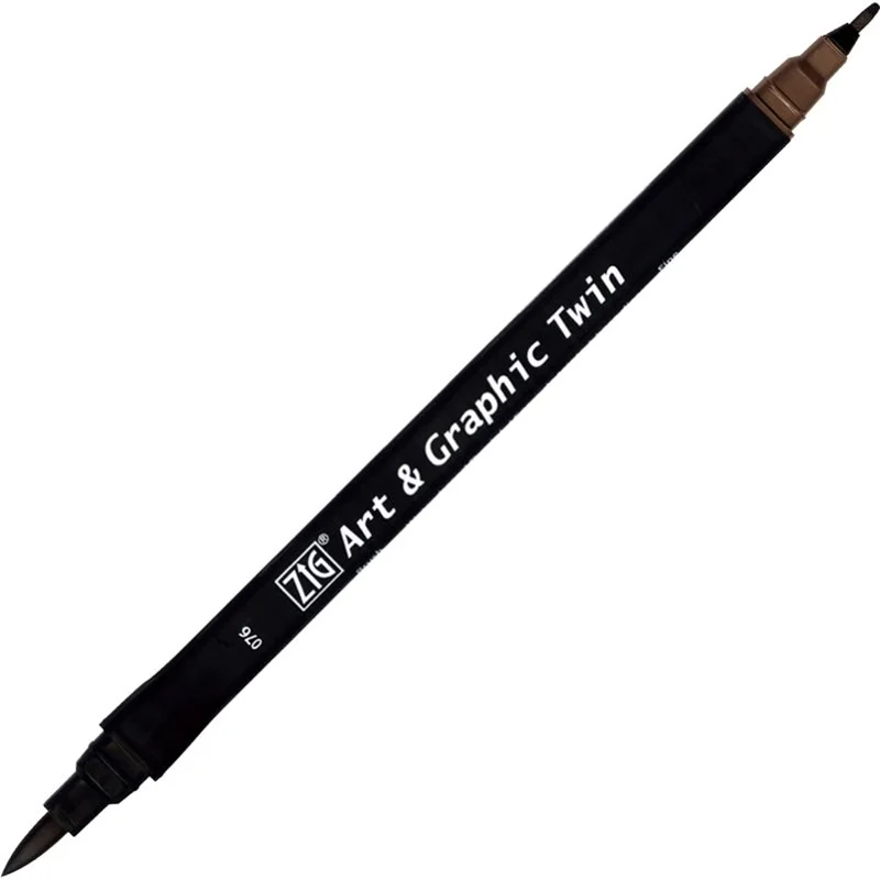 ZIG ART&amp;GRAPHIC TWIN TUT-80 076 DARK BROWN