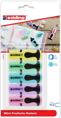 EDDING FOSFORLU KALEM MİNİ E-7 PASTEL 5 Lİ BLS.