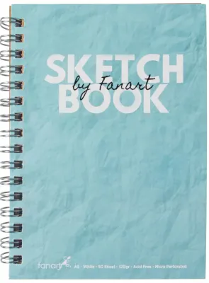 FANART ACADEMY ÇİZİM BLOĞU SKETCH BOOK SPİRALLİ A6 80 GR 50 YP TURKUAZ F-8671.A5