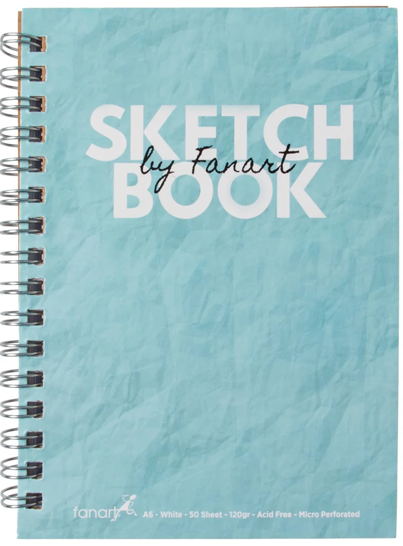 FANART ACADEMY ÇİZİM BLOĞU SKETCH BOOK SPİRALLİ A6 80 GR 50 YP TURKUAZ F-8671.A5