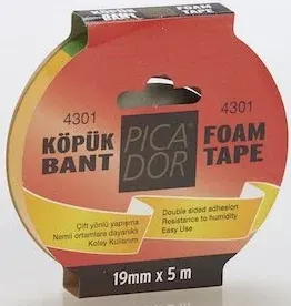 PASİF PICADOR ÇİFT TARAFLI BANT KÖPÜK ASKILI 4301 19MMX5MT KO002