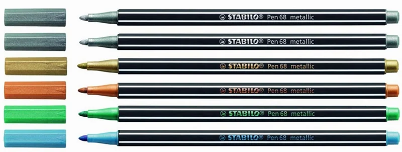STABILO KEÇELİ KALEM PEN 68 SET 6 RENK METALİK METAL KUTU 6806/8-32