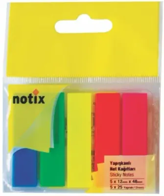 NOTIX YAPIŞKANLI NOT KAĞIDI NEON AYRAÇ 5 RENK x 25 YP 51004190