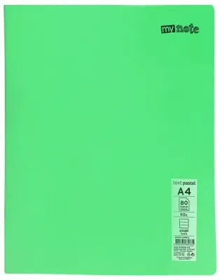 MYNOTE DEFTER TEXT PASTEL PP KAPAK DİKİŞLİ A4 80 YP KARELİ MTXPA-A480-K