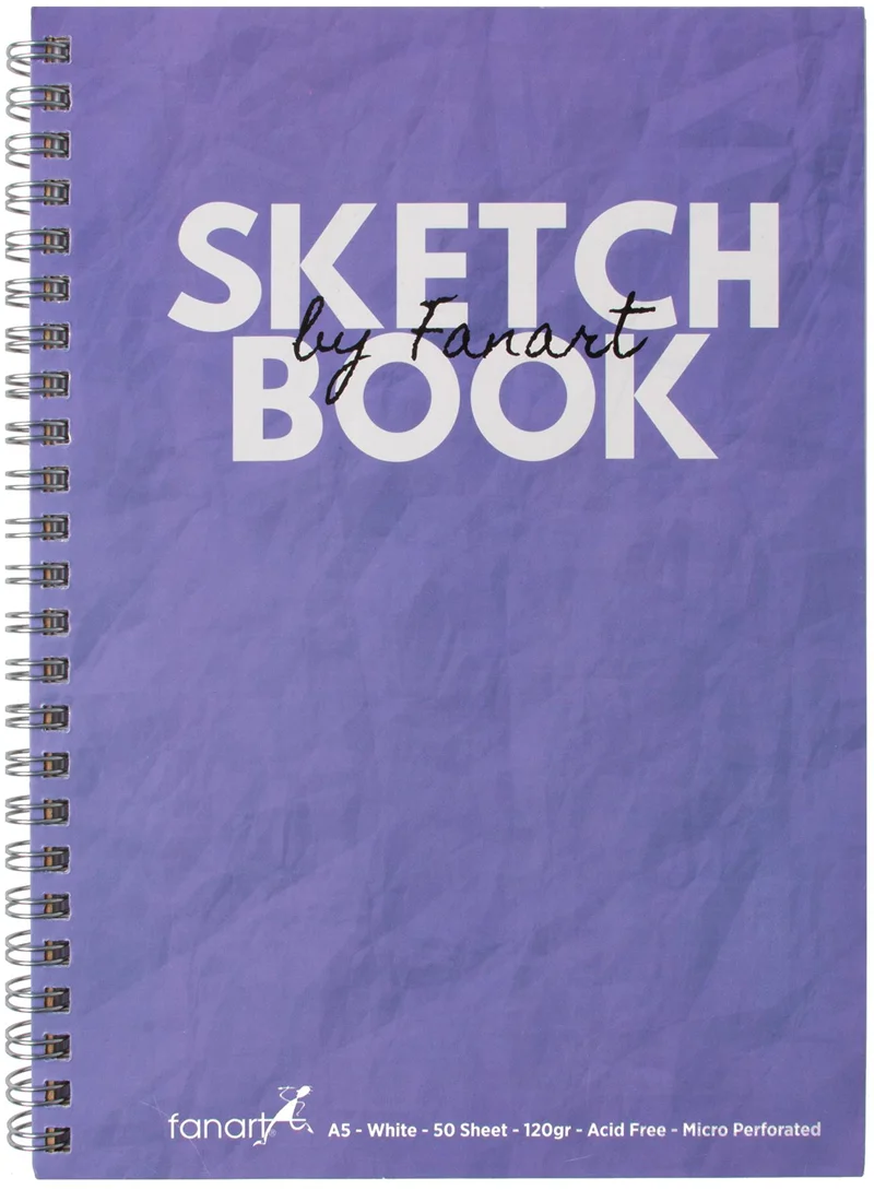 FANART ACADEMY ÇİZİM BLOĞU SKETCH BOOK SPİRALLİ A5 80 GR 50 YP MOR F-8672.A5