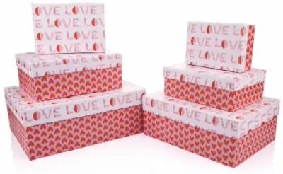 GIPTA KUTU SETİ 6 LI DİKDÖRTGEN VALENTİNES DAY LINDO BX06630