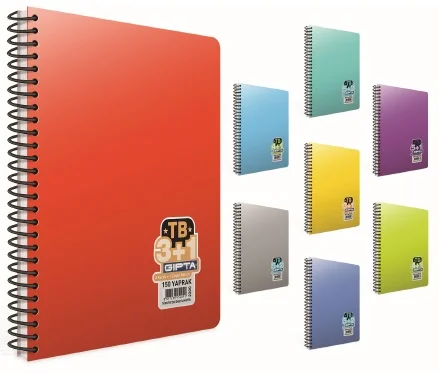 GIPTA DEFTER TB A4 SEPARATÖRLÜ SPİRALLİ PP KAPAK 3+1 150 YP.2200