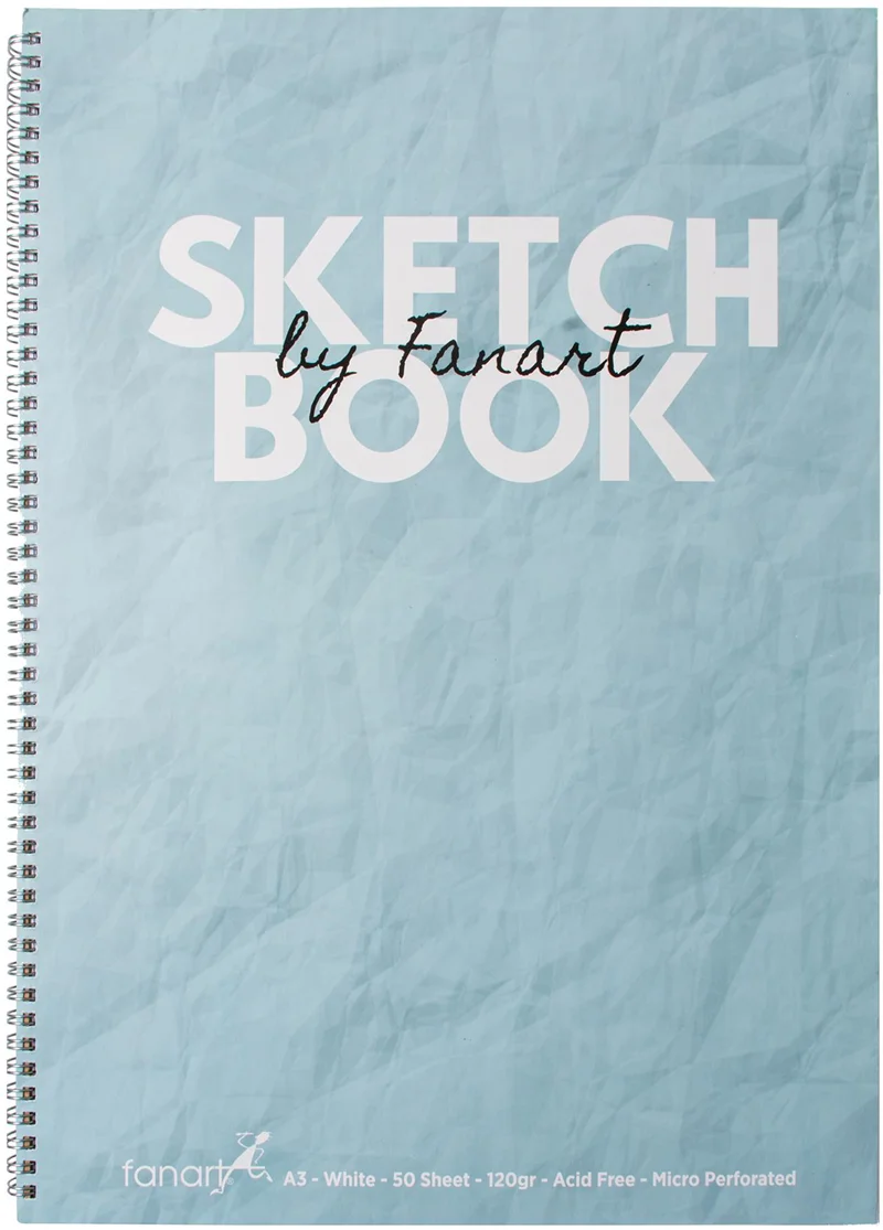 FANART ACADEMY ÇİZİM BLOĞU SKECTH BOOK SPİRALLİ A3 120 GR 50 YP TURKUAZ F-8671.A3