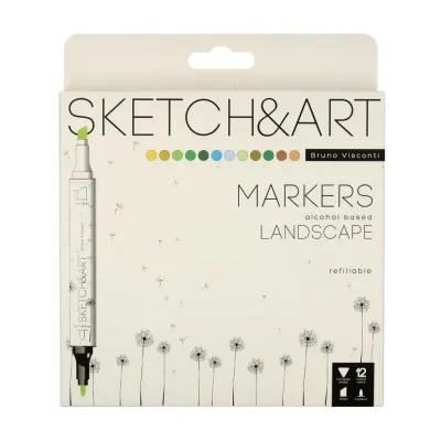 BRUNO VISCONTI TWIN MARKER SKETCH &amp; ART 12 RENK ORMAN 22-0076/10