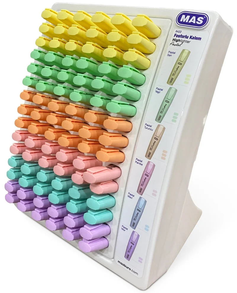MAS FOSFORLU KALEM STAND BÜYÜK KARMA PASTEL 6426