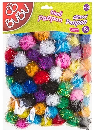 BU-BU PONPON SİMLİ 2 CM 100 LÜ CRN-BUBU00112