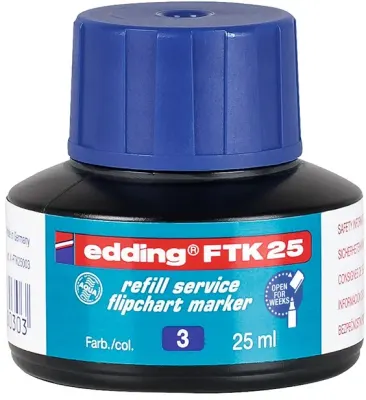 EDDING FLIPCHART MÜREKKEBİ 25 ML E-FTK MAVİ