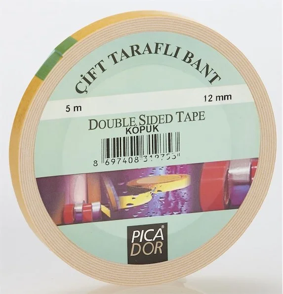 PICADOR ÇİFT TARAFLI BANT KÖPÜK ASKISIZ 4301 12MMX5MT KN001